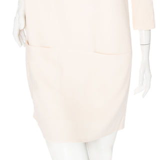Marina Cream Crêpe Patch Pocket Shift Dress