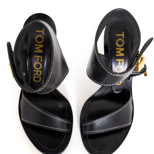Tom Ford Padlock Block Heel Sandals