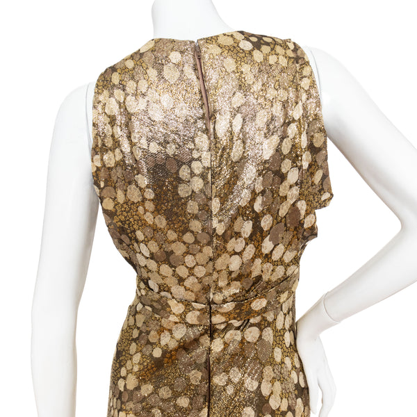 Travilla Gold Lurex Maxi Dress