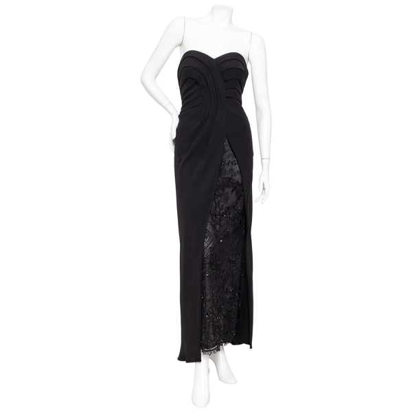 Valentino Haute Couture Strapless Silk and Lace Maxi Gown