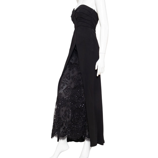 Valentino Haute Couture Strapless Silk and Lace Maxi Gown
