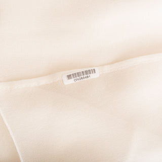 Cream Silk Lace-Trim Sleeveless Bow Dress