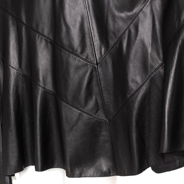 Valentino Black Mock Neck Leather Cape