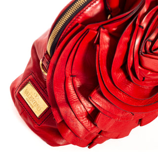 Red Leather Nappa Petale Dome Bag