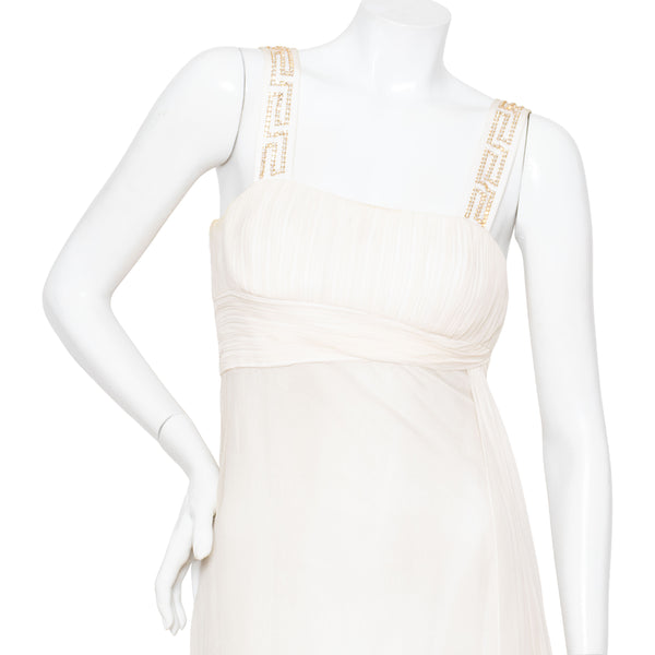 Versace Silk Goddess Crystal Meander Gown