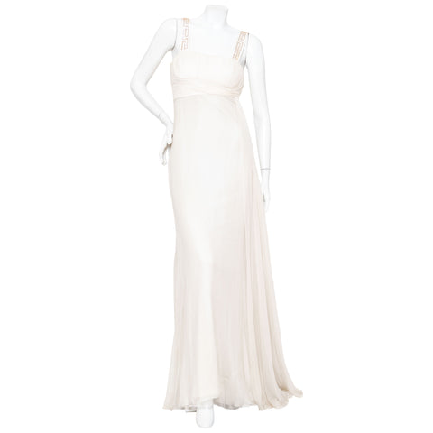 Versace Silk Goddess Crystal Meander Gown