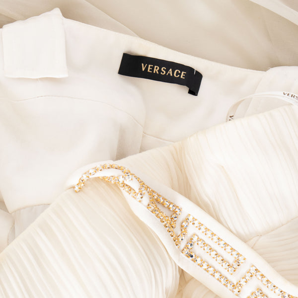 Versace Silk Goddess Crystal Meander Gown