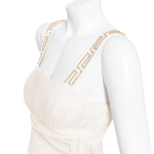 Versace Silk Goddess Crystal Meander Gown