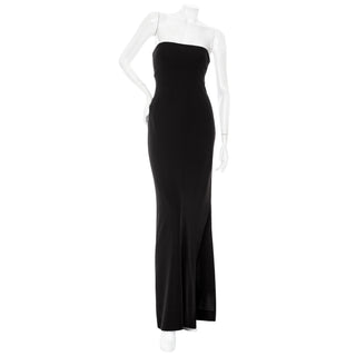 1980s Rive Gauche Black Tube Maxi Dress