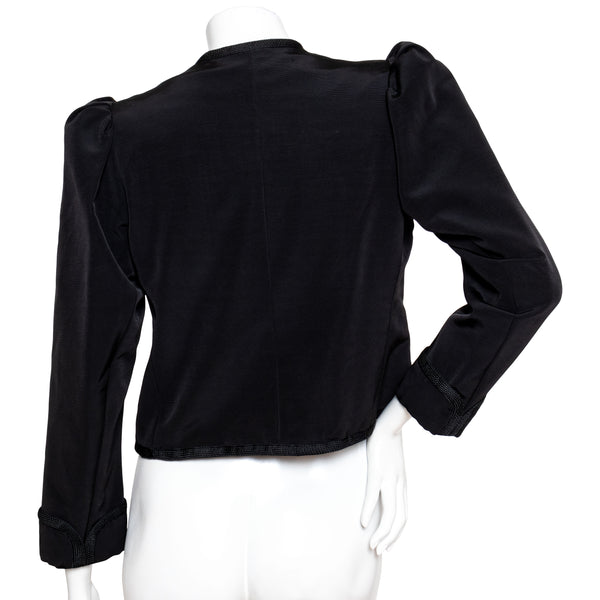 Yves Saint Laurent 1970s Black Puff Sleeve Jacket