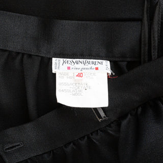 Vintage Black Wool-Blend Wrap Maxi Skirt