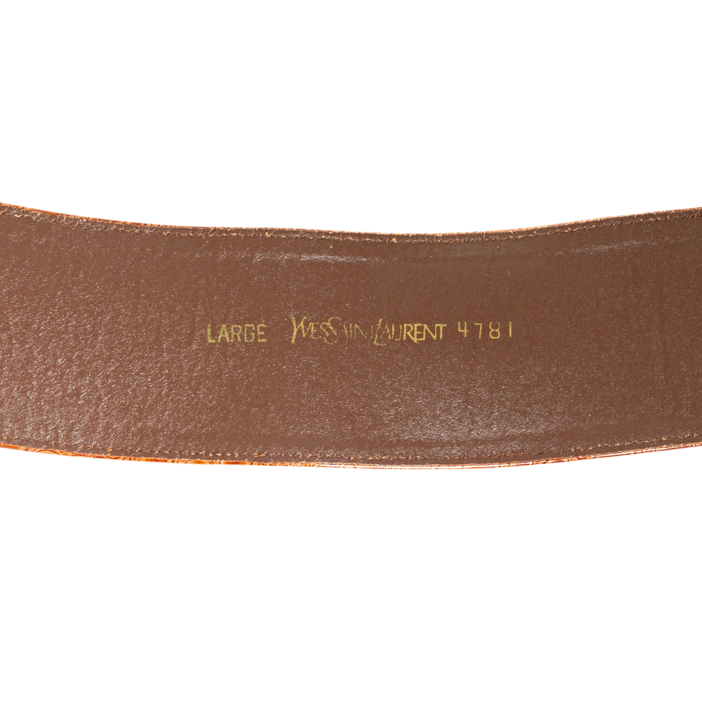 Vintage Brown Croc Embossed Leather Belt