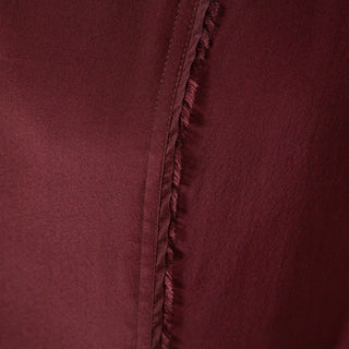 Maroon Silk Frayed Skirt
