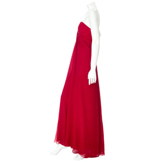 Edition Soir Red Silk Sweetheart Column Dress