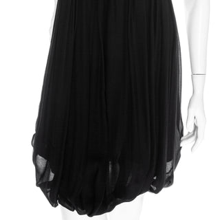 Vintage Black Silk Chiffon Sleeveless Dress and Satin Trim Jacket Set