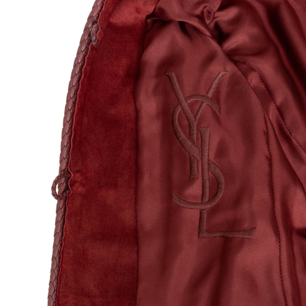 Yves Saint Laurent Burgundy Suede Whipstitch Jacket