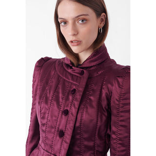 2004 Burgundy Velvet and Silk Two-Piece Skirt and Jacket Suit