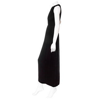 Vintage Haute Couture Black Velvet Halter Dress