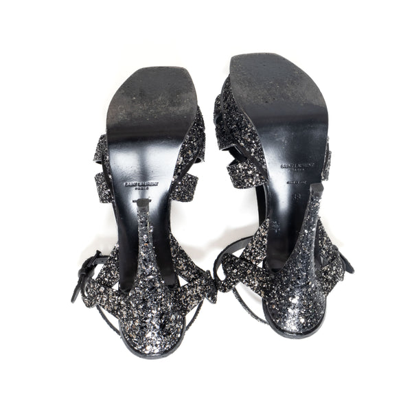 Saint Laurent Glitter Tribute Platform Sandals
