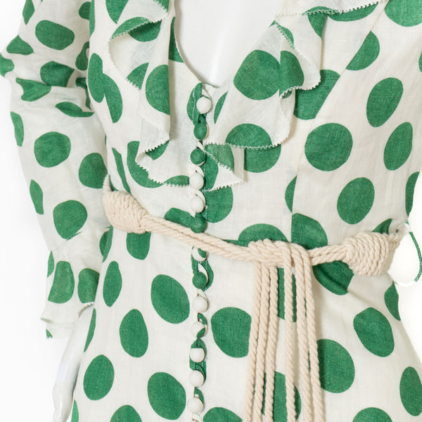 Zimmermann Amari Polka-dot Linen Dress