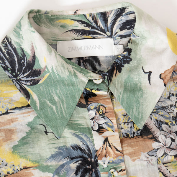 Zimmermann Tropical Print Juliette Top and Jade Island Shorts Set