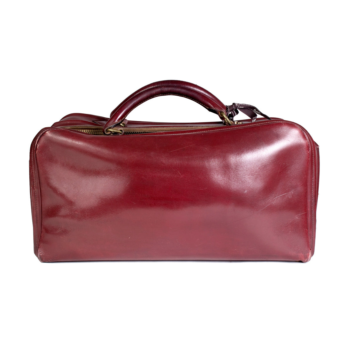 Vintage Burgundy Leather Short Travel Bag – Decades Inc.