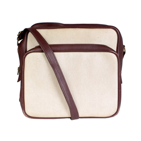 Helena Sac in Tobacco Leather and Toile Canvas