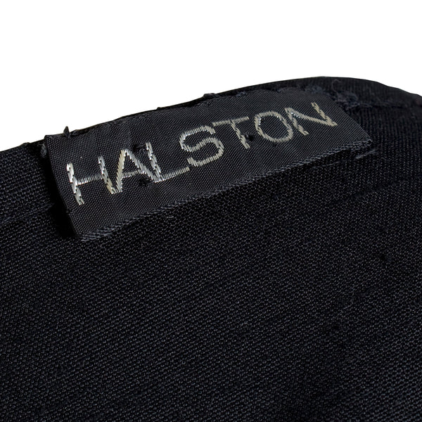 1970s Black Linen Cap Sleeve Dress