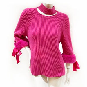Hot Pink Fendi Cut-Out Sweater
