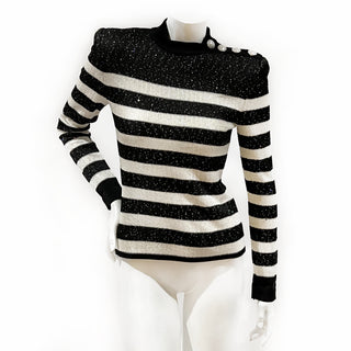 Striped Patterned Sparkle Sweater