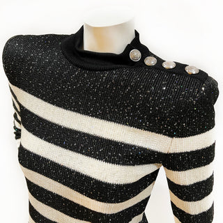 Striped Patterned Sparkle Sweater