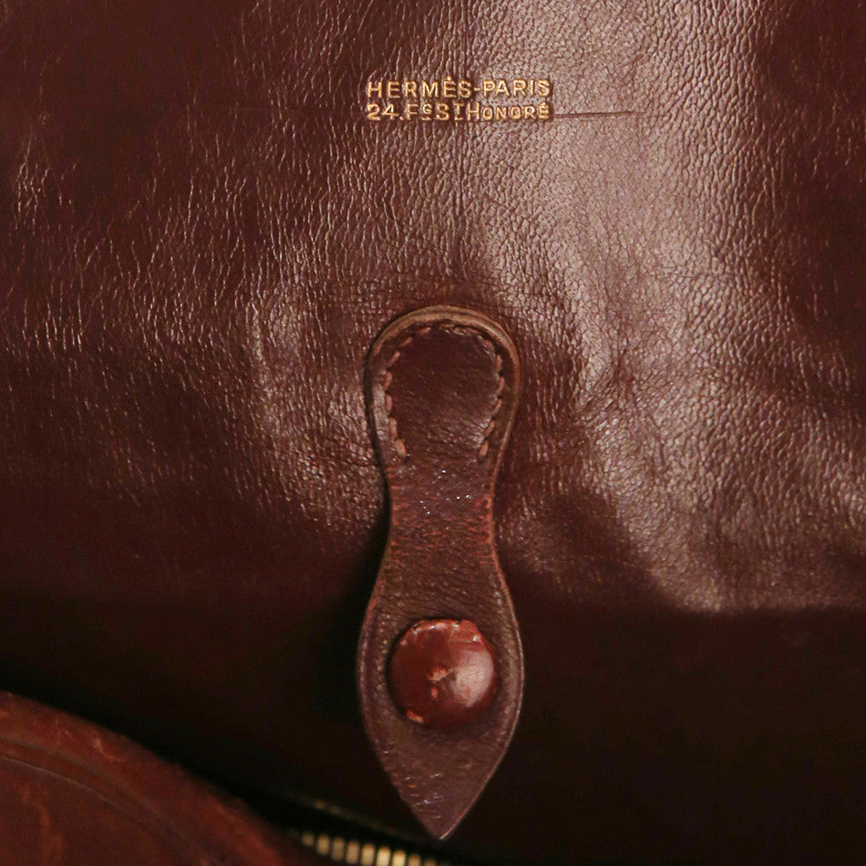 Hermes Clutch Burgundy Leather
