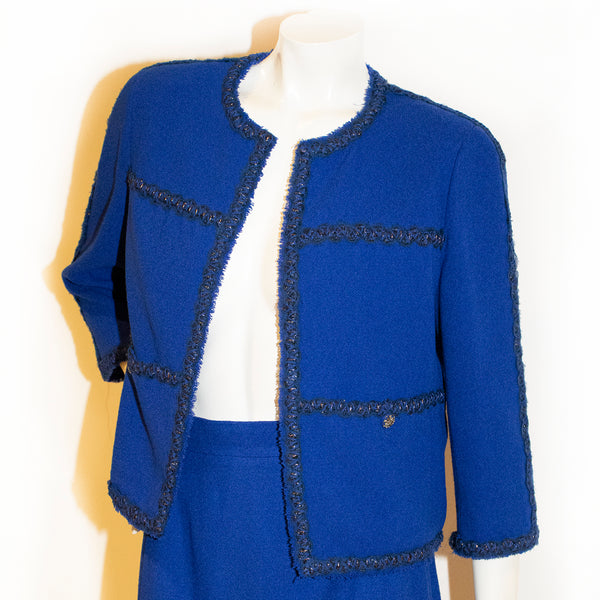 2007 Royal Blue Wool Skirt Suit