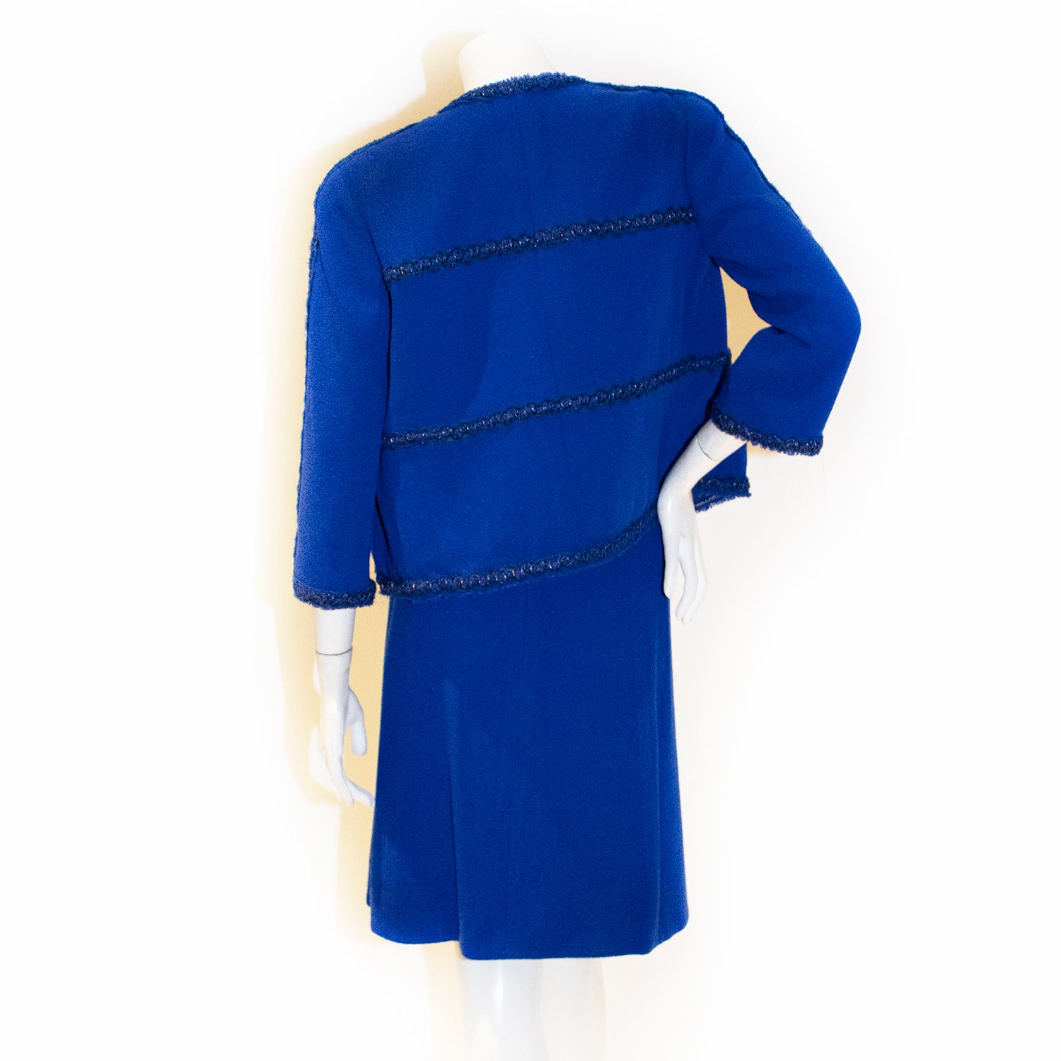 Louis Feraud, Jackets & Coats, Vintage Designer Louis Feraud Blue Floral Skirt  Suit
