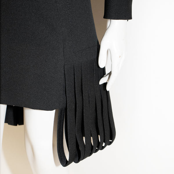 Late 1960s Black Long Sleeve Carwash Dress