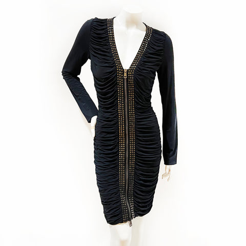 Cavalli Ruched Long Sleeve Dress