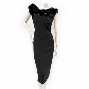 Ferre Fur Collar Shift Dress