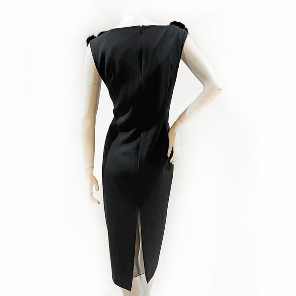 Ferre Fur Collar Shift Dress