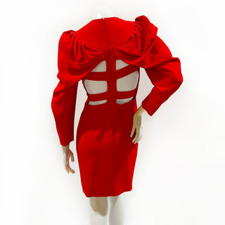 Vintage Red Cutout Bandage Dress
