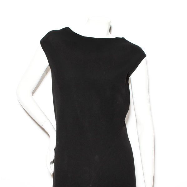 Vintage Black Sleeveless Slit Dress