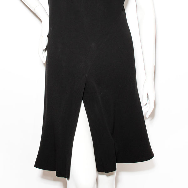Vintage Black Sleeveless Slit Dress