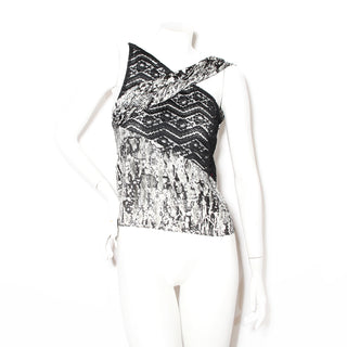 Silk and Lace Patterned Top