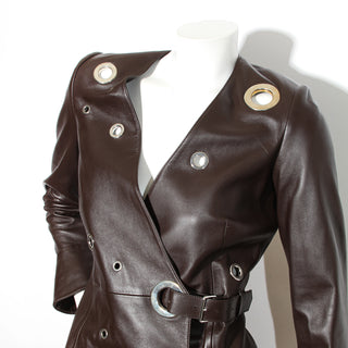 Leather Grommet Wrap Coat