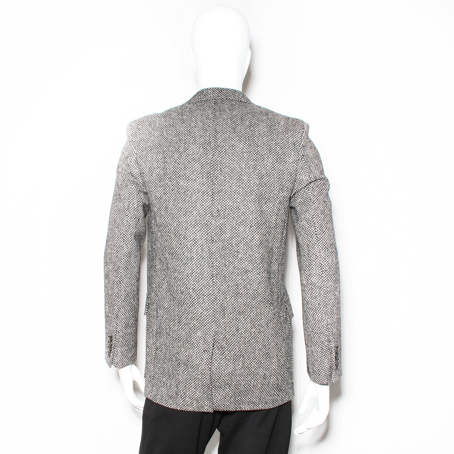 Louis Vuitton Grey & Olive Green Velvet Collar Blazer Jacket 38 S