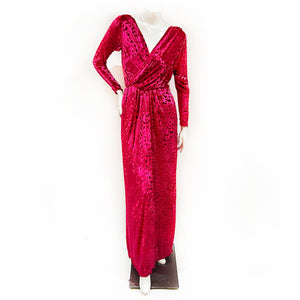 Saint Laurent Rive Gauche Velvet Maxi Dress