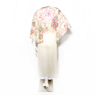 Multicolored Semi-Sheer Floral Print Dress