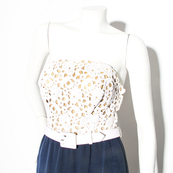 Yves Saint Laurent Haute Couture Lace and Navy Gown