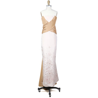 2010 Couture Pink and Nude Floral Embellished Gown