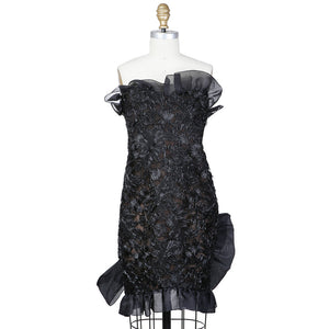 Haute Couture Embroidered Cocktail Dress circa 1980s
