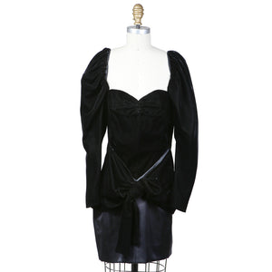 Haute Couture Velvet and Silk Dress circa 1980s
